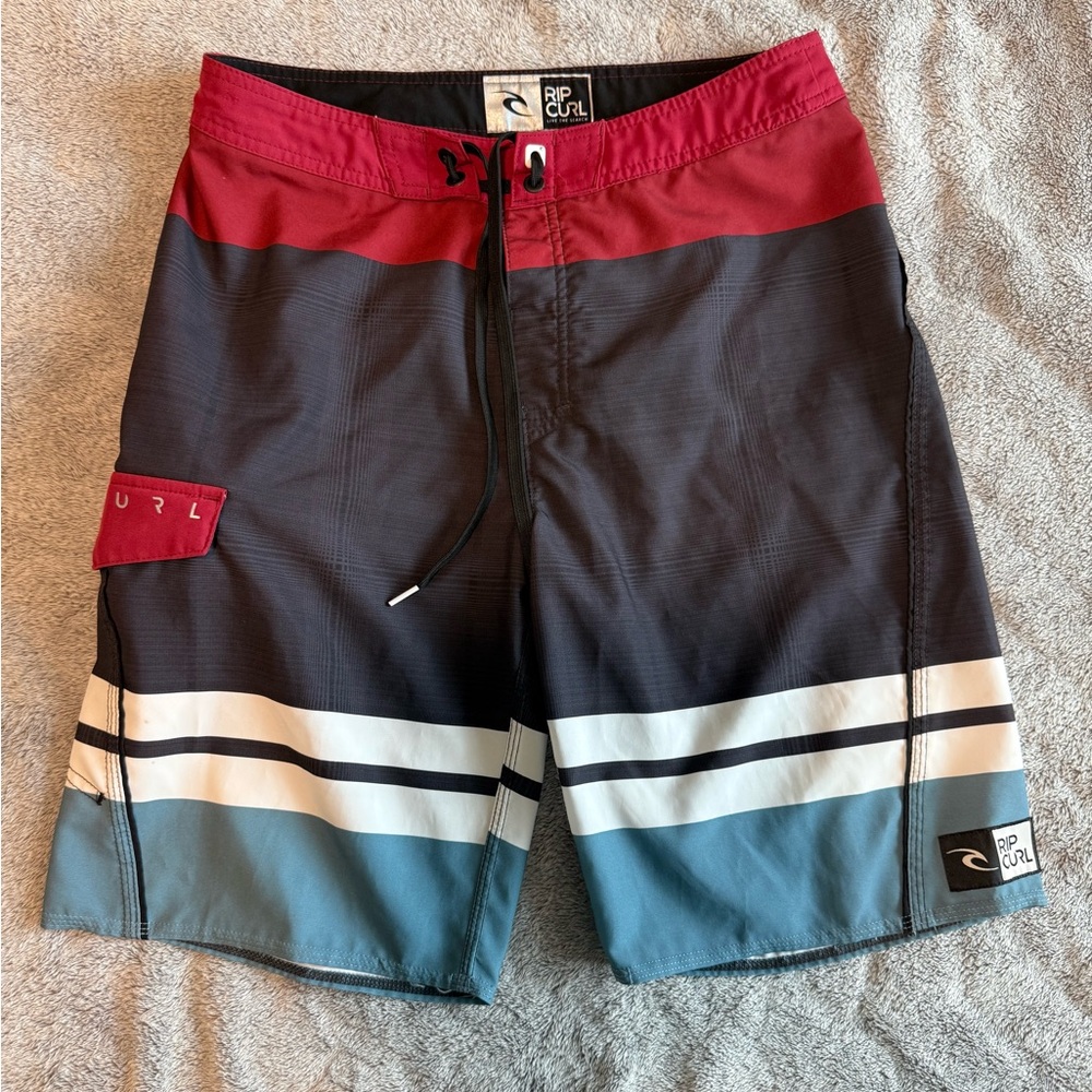 Rip Curl Men's Red and Blue Board Shorts